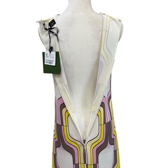 Marella 365 By Max Mara Scorza Sleeveless Geo Print Midi Dress Gold Tone Decor 4 - Picture 12 of 16